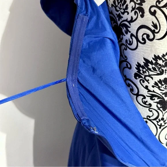 Jessica Simpson NWT Royal Blue Ruffled One-Shoulder Dress Size 8 - Picture 9 of 16